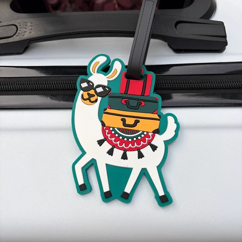 1/2 étiquettes de bagage animaux alpaca – identificateur anti-perte pour bagages de compagnie – étiquette suspendue pour couples – essentiels de voyage