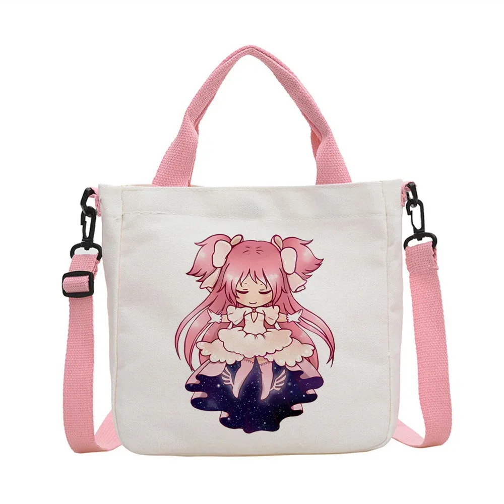 sac fourre-tout madoka magica en toile réutilisable, sac cabas, einkaufstasche femme