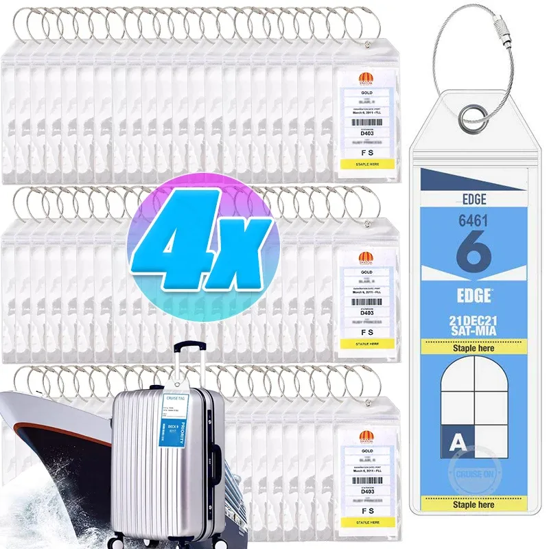 étiquette de bateau de croisière, porte-étiquette de bagage, célébrité des caraïbes royales, joint étanche avec anneau en acier, porte-étiquette en pvc épais