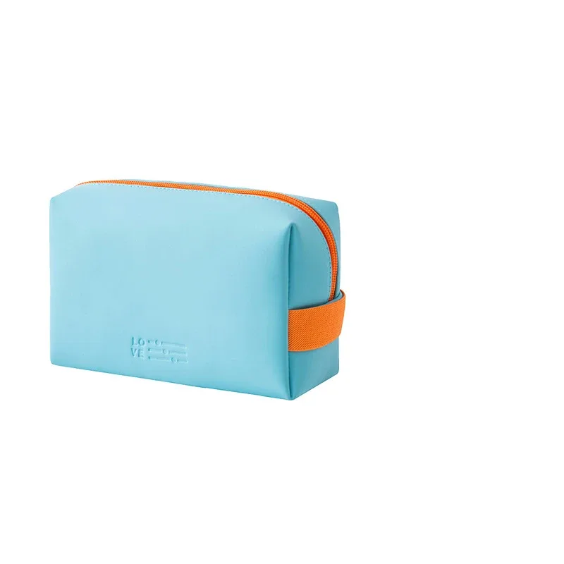 sac à cosmétiques imperméable en pu pour femmes, sacs de voyage mignons aux couleurs acidulées, sacs de maquillage portables pour femmes, sac de rangement pour articles de toilette, boîte organisatrice