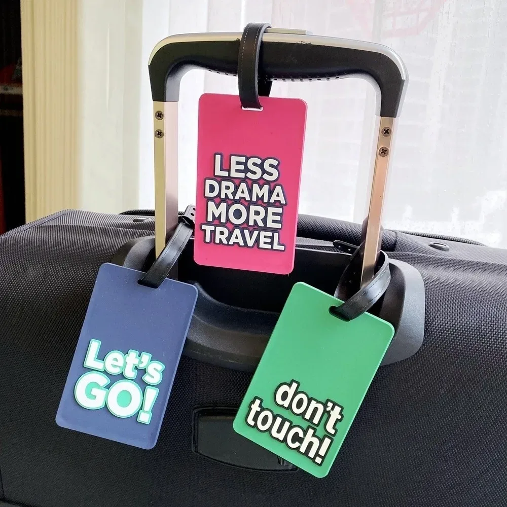 Étiquette de bagage créative en Silicone, Style lettre, étiquette de sac Durable, étanche, légère, pour adresse de nom