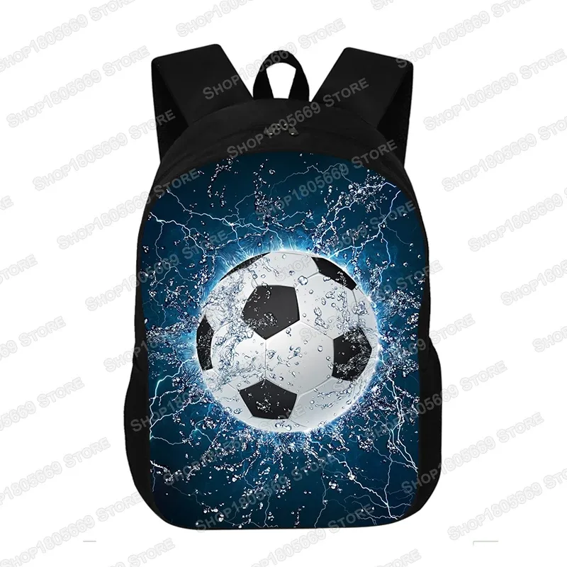 sac à dos imprimé football pour jeunes, cartable d'école, grande capacité, sacs de rangement, sac d'ordinateur, cadeau pour enfants, garçons et bol