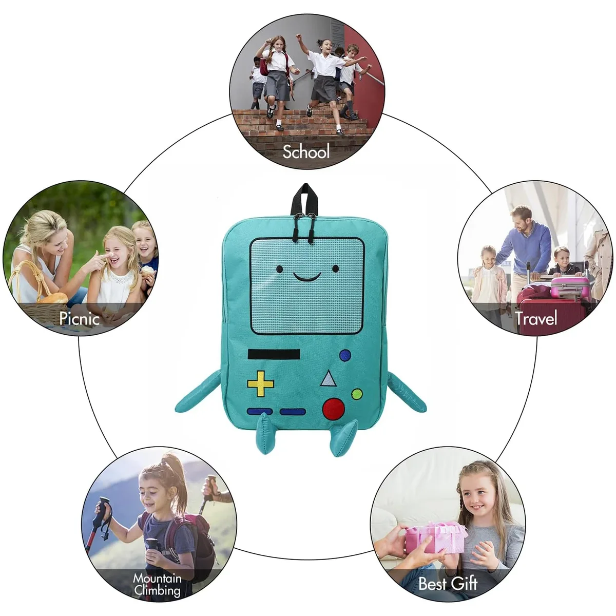 sac à dos robot dessin animé 3d kawaii, sac d'école en toile de 14 pouces, sac à dos d'extérieur unisexe à la mode pour étudiants, cadeau mignon pour la rentrée scolaire pour enfants