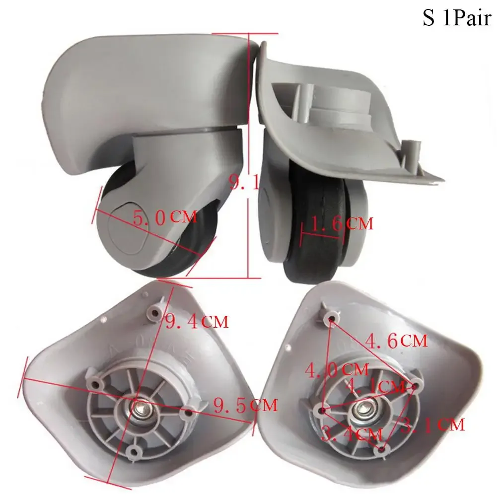 roue remplacement universelle caoutchouc noir silencieuse résistante usure accessoire voyage valises rechange bricolage roulement central bas arrondi