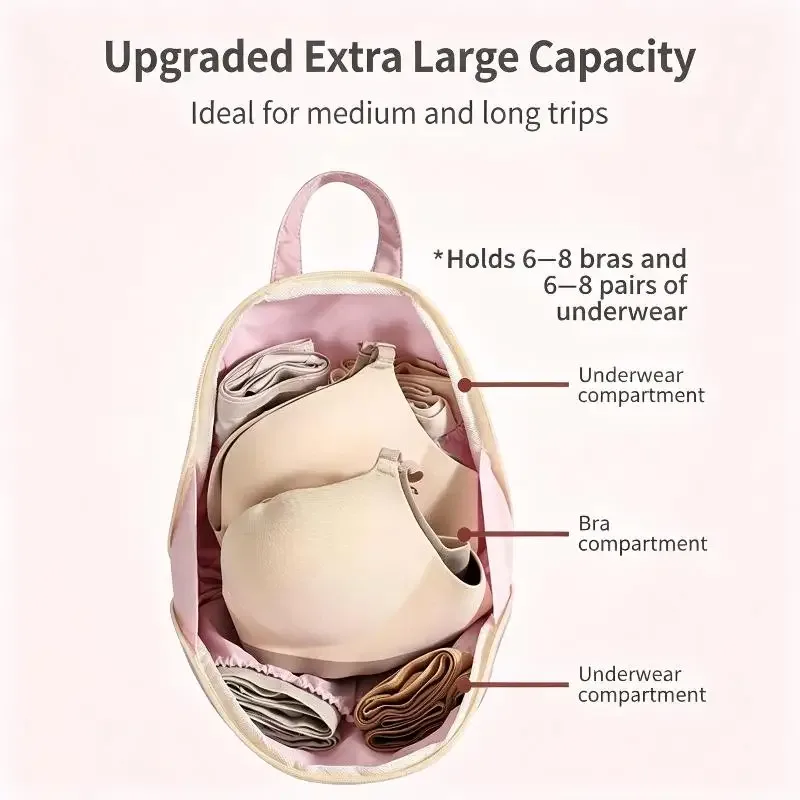 sac de rangement portable pour soutien-gorge, en polyester imperméable, grande capacité, pour voyage, affaires, usage quotidien