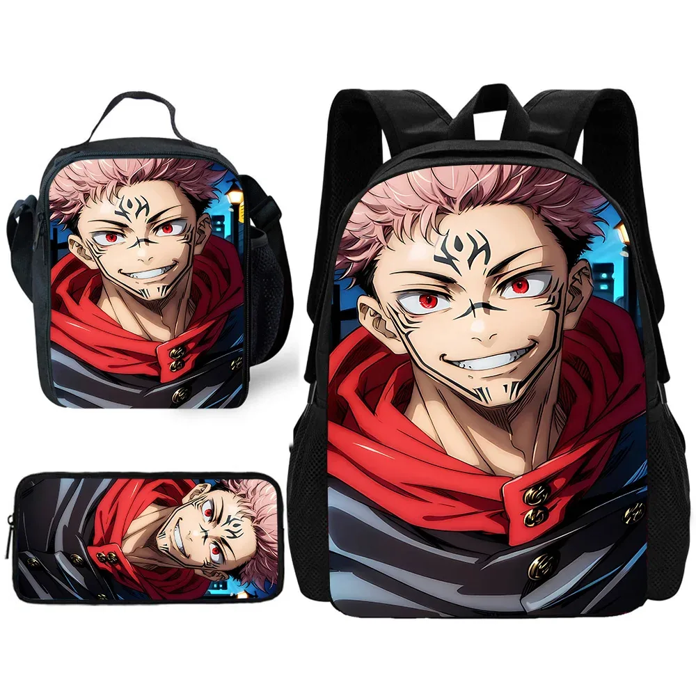 sac à dos d'école pour enfants, anime j-jujutsus k-kaisens, avec sacs à déjeuner, sacs à crayons, sacs d'école pour garçons et filles, meilleur cadeau