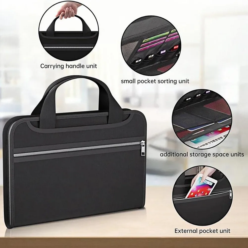sac de document de document imperméable de grande capacité sac de rangement sûr avec une fermeture à glissière organisateur de fichiers pour les affaires