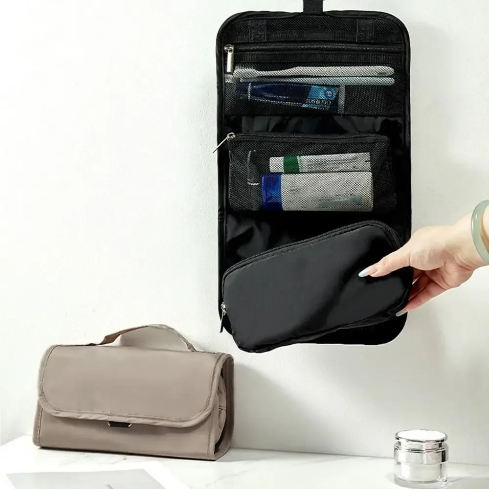 trousse de toilette portable grande capacité, séparation sec/humide, étanche, suspendable, sac de rangement maquillage détachable et pliable