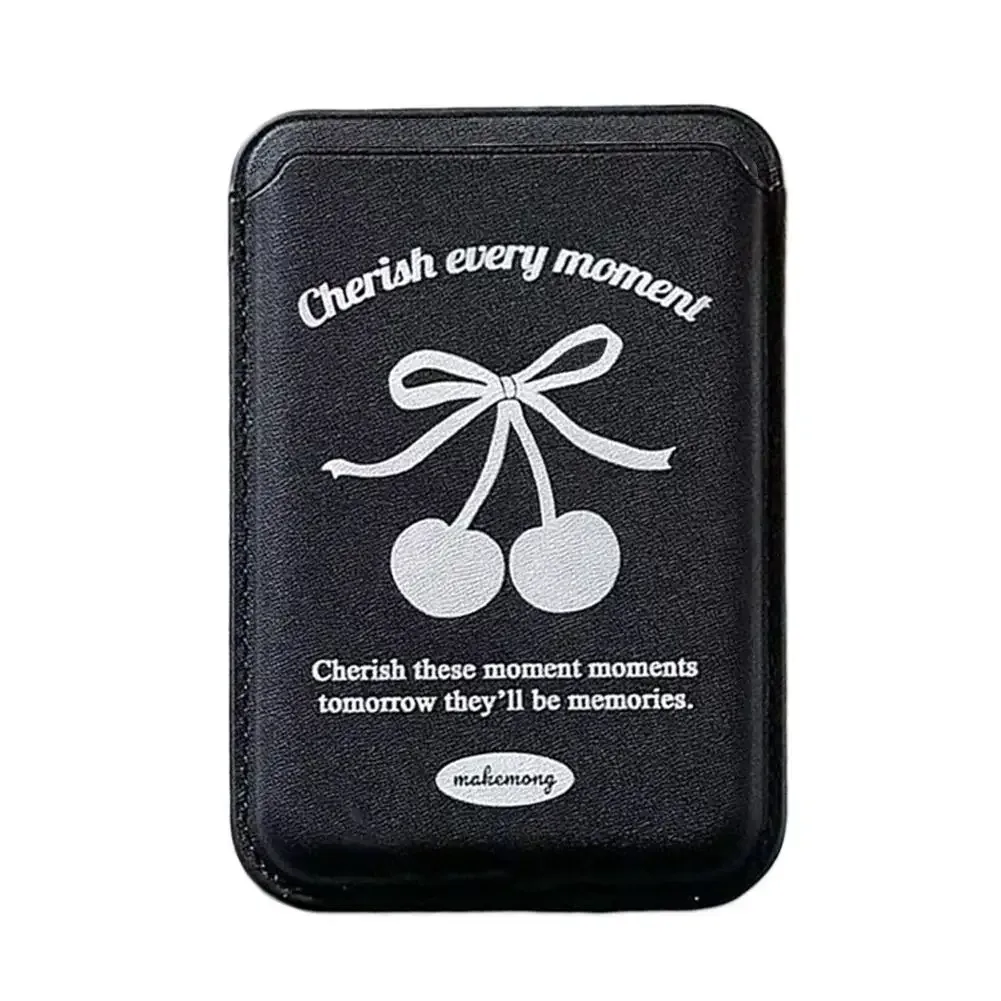 portefeuille magnétique magsafe coréen mignon avec nœud pour iphone 17 16 15 14 pro max, porte-cartes en cuir pu, accessoire de sacoche de téléphone ins