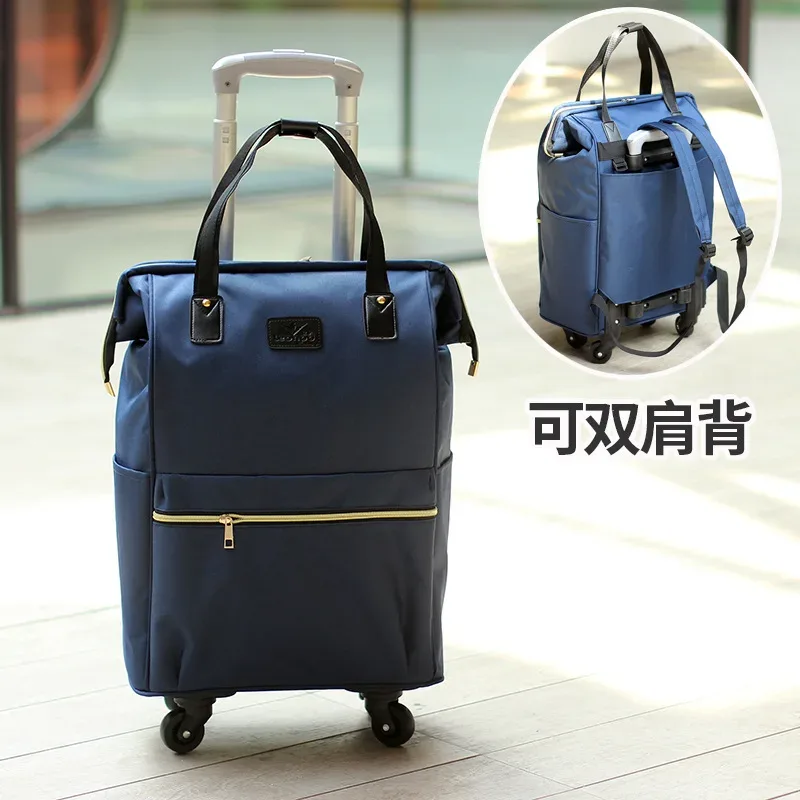 valise de voyage simple et portable de grande capacité pour femmes, sac à roulettes, sac à dos, sac d'embarquement, 2025