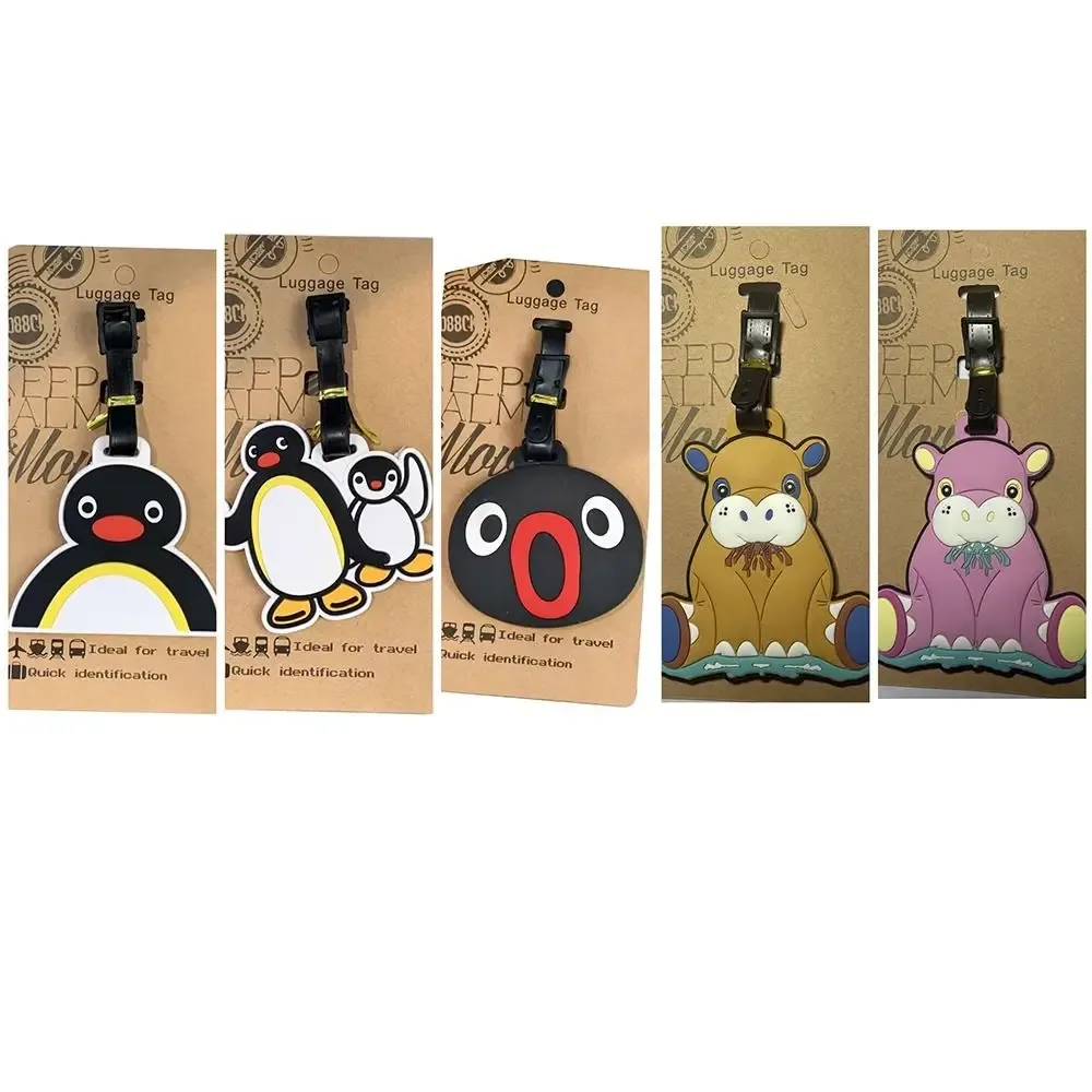 étiquette bagage caoutchouc animaux mignons personnages doré marron rose voyage identification valise nom adresse