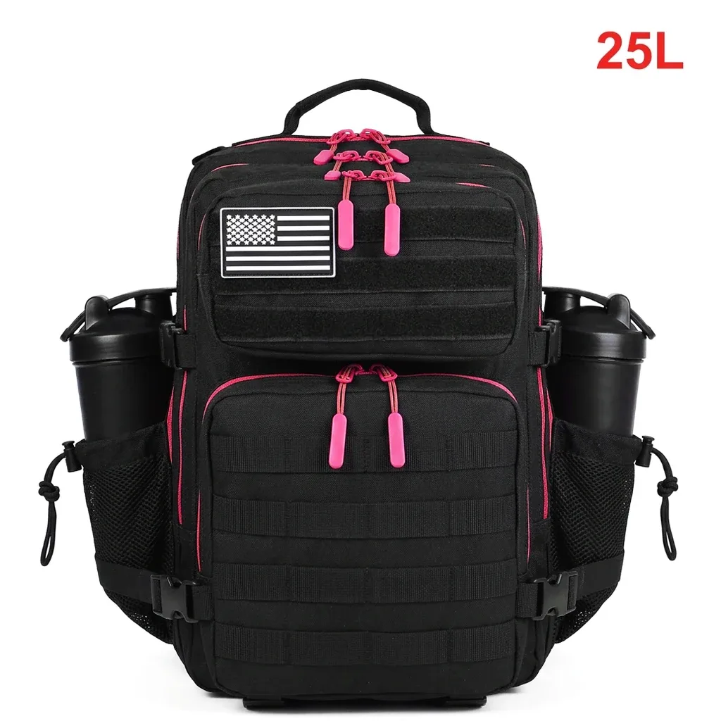 sac à dos tactique 25l pour femmes voyage en plein air randonnée bug out sac week-end exercice athlétisme sac à dos de gymnastique avec double porte-gobelet