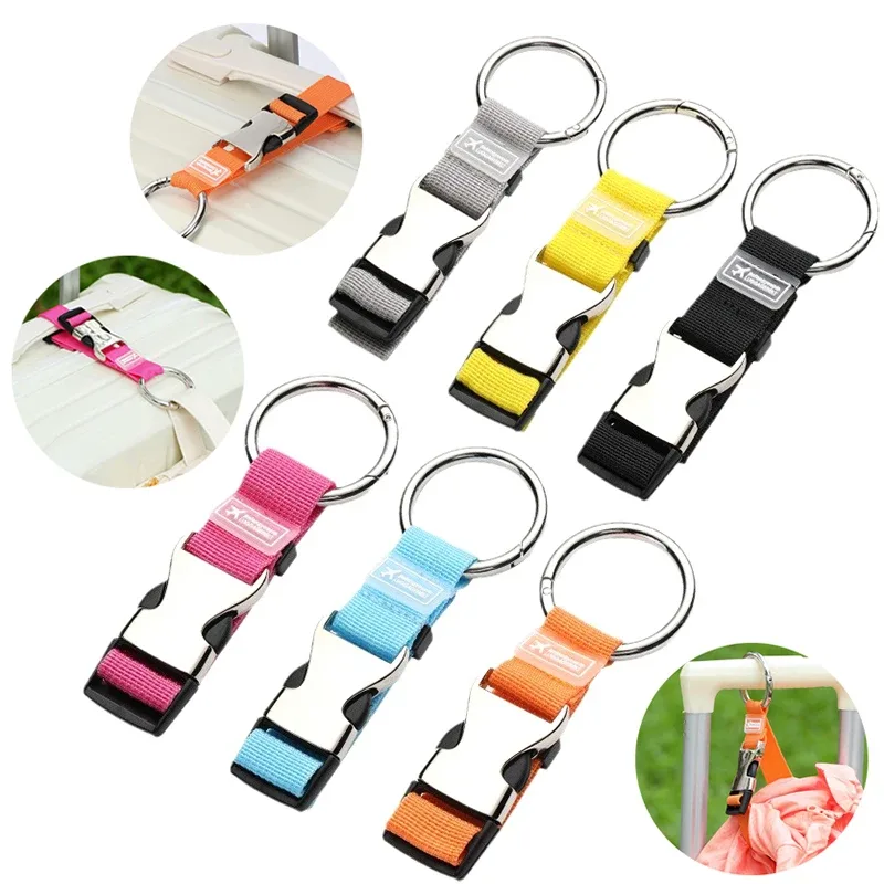 sangles de bagages en nylon réglables avec clip à ressort métallique, 1 pièce, pour valises et sacs de cabine, sangle de transport avec crochet