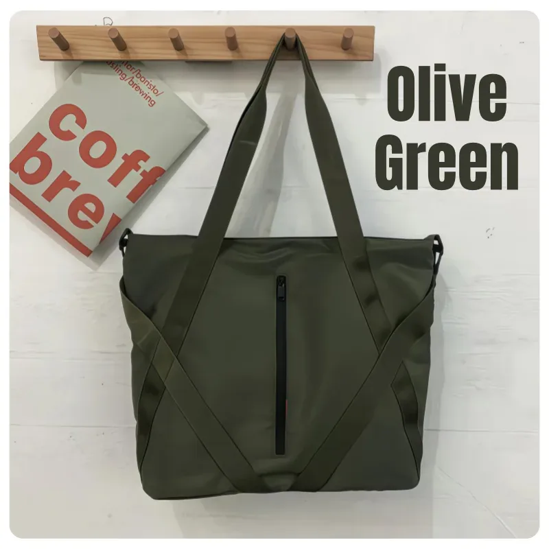 sac de rangement tendance et à la mode, grande capacité, style instagram, unisexe, adapté aux étudiants, fabriqué en nylon imperméable, disponible en noir et vert foncé, peut être utilisé comme sac à main, sac bandoulière, sac à épaule, sac de voyage ou sac fourre-tout.