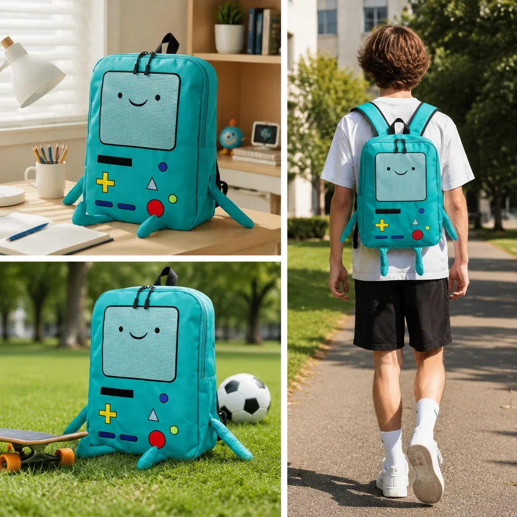 sac à dos mignon de dessin animé de 14 pouces, sac de voyage décontracté vert, sac anime respirant et portable, cadeau de noël pour les enfants pour la rentrée scolaire.
