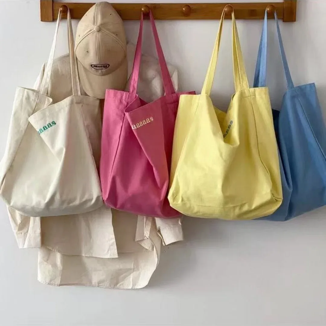 sac en toile de haute qualité, sac de courses réutilisable, sacs à bandoulière pour femmes, sac fourre-tout simple et décontracté pour usage quotidien, sac à main pliable portable