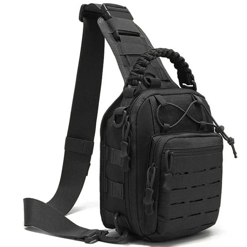 sac de poitrine en plein air pour hommes, sac à bandoulière tactique, sac à dos à bandoulière 900d oxford montagne camping pêche trekking molle mi