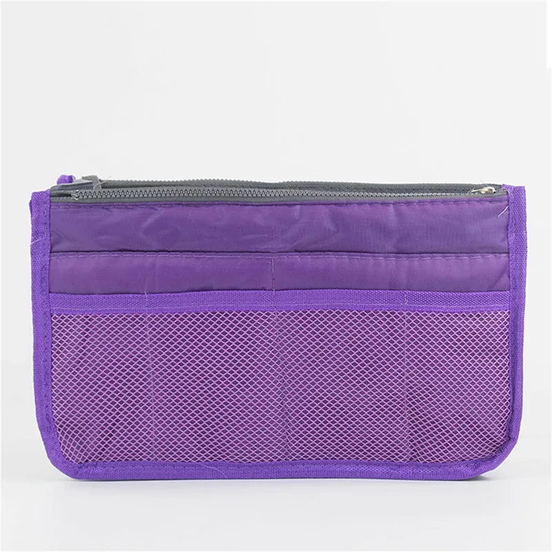 sac de rangement multifonctionnel à double fermeture éclair, grande capacité, pour le rangement de maquillage et articles de toilette, grand sac de classification.