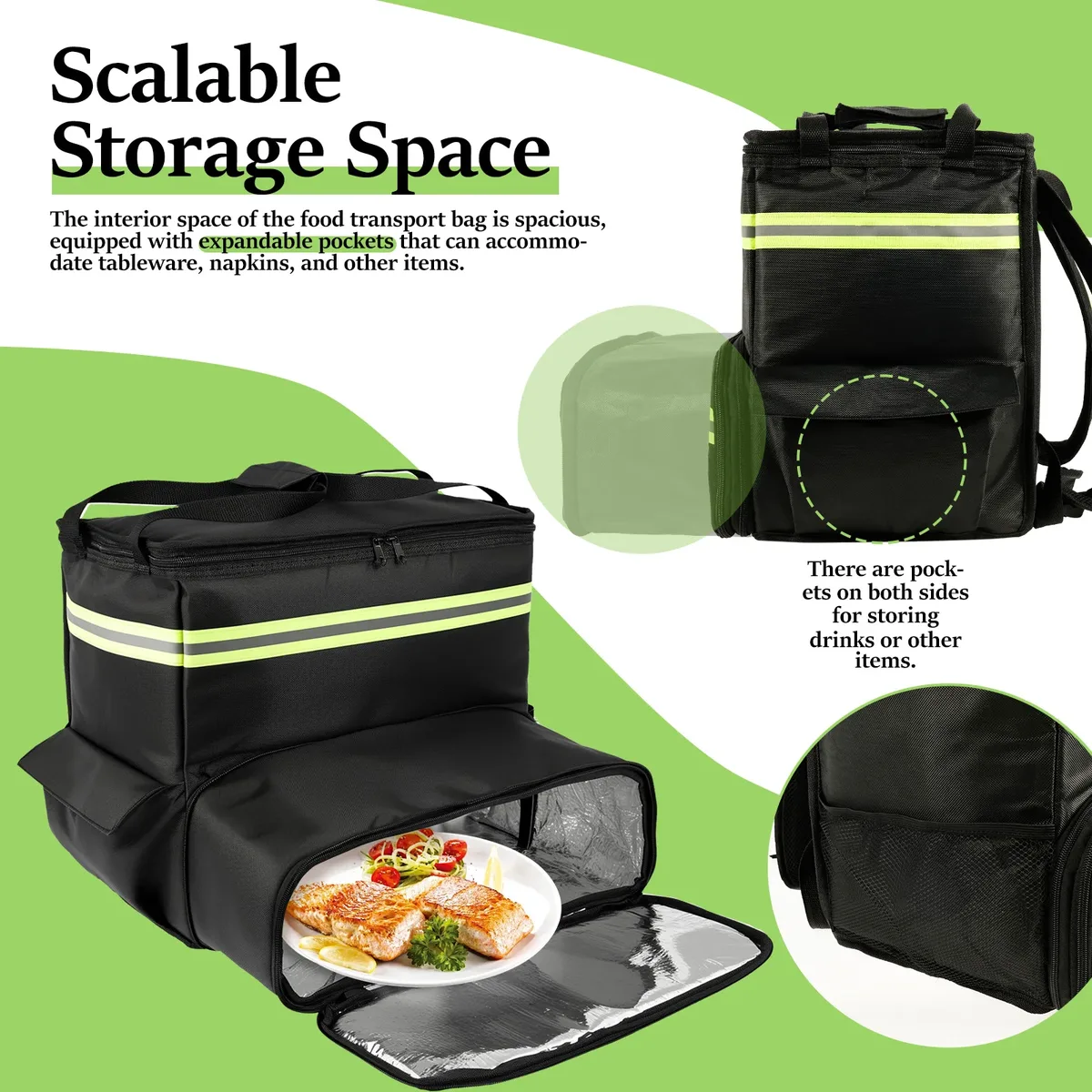 sac à dos isotherme isolé pour pique-nique, déjeuner de conservation fraîche, sac de voyage de camping en plein air, livraison de stockage des aliments