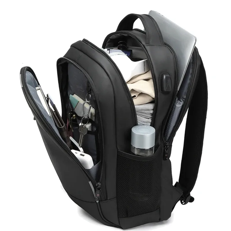 nouveau sac à dos étanche pour ordinateur portable de 17 pouces, sac d'affaires avec chargement usb, grand sac à dos de voyage pour avion, mochila pour hommes