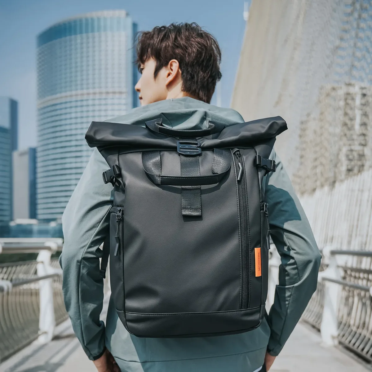 tangcool sac à dos étanche à enroulement, grande capacité, extensible, pour ordinateur portable de 15,6 pouces, sac de voyage de loisirs, sacs de randonnée et de camping