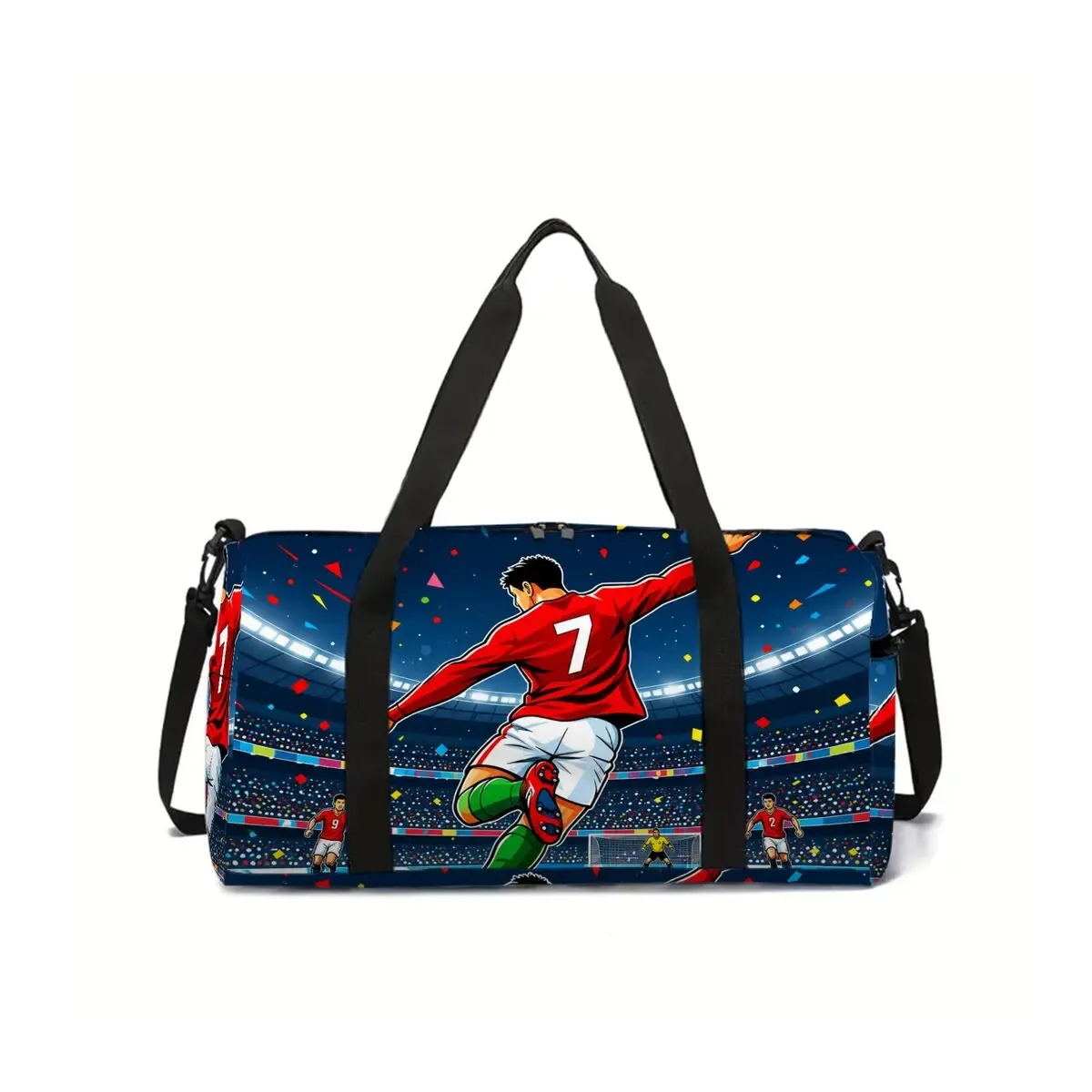 sac de voyage scolaire imprimé football, grande capacité, sac à bagages, dessin animé 2d, meilleur cadeau pour garçons et filles, style tendance