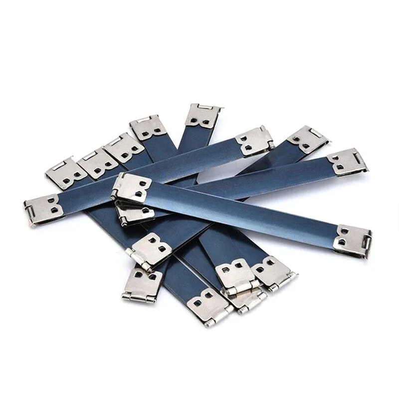 attache métallique bande bleue clips dorés accessoires sac main bricolage fermoir verrouillage rechange voyage couture vintage