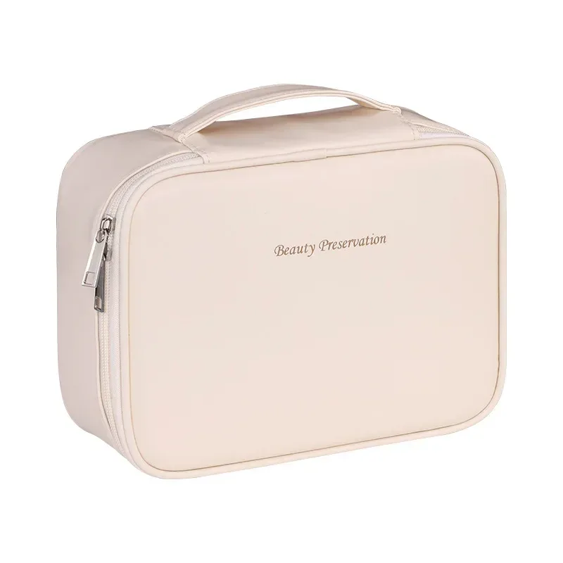 nouvelle trousse de maquillage pour femmes, sac de rangement portable, grande capacité, trousse de maquillage de luxe, organisateur de voyage, trousse de toilette essentielle.
