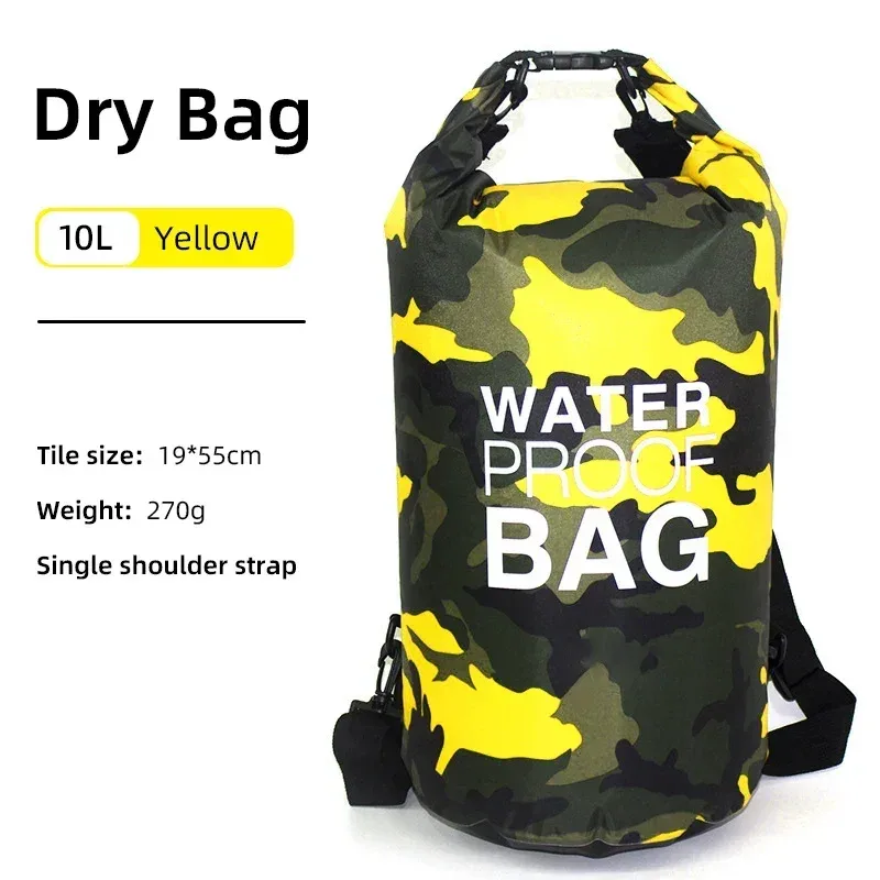 organisateur voyage sac étanche pvc transparent motif bleu poignée noire sangle ajustable trekking kayak rafting canotage