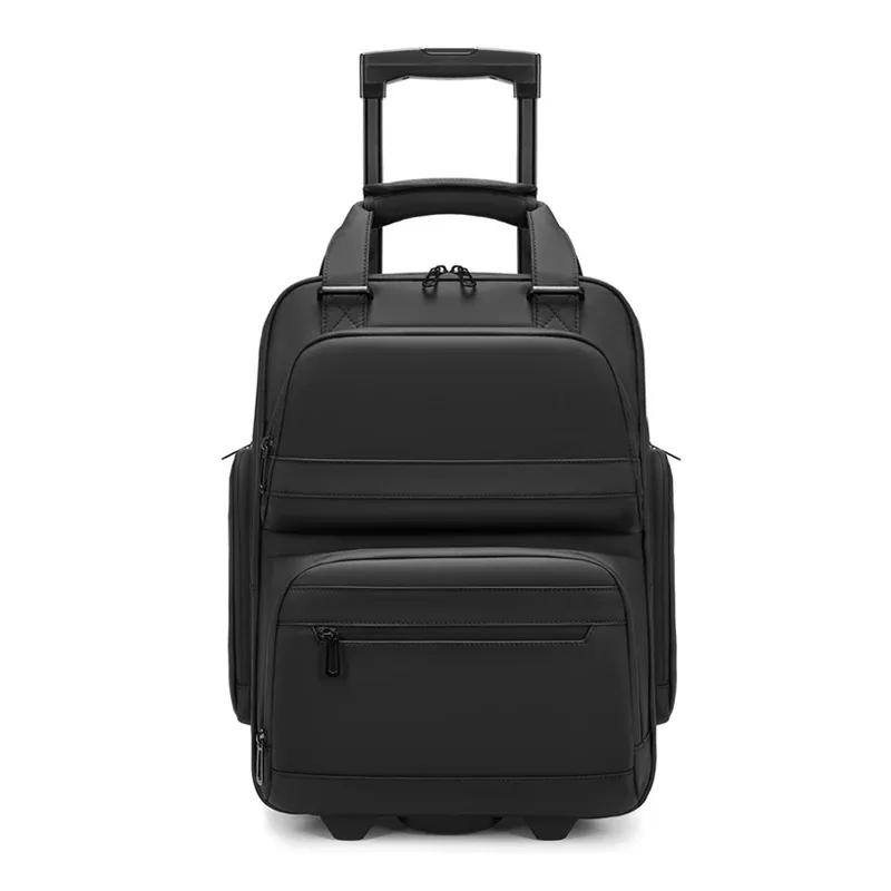 sac à dos de voyage à roulettes pour homme, sac à dos imperméable sur roulettes, bagages à roulettes pour l'embarquement.