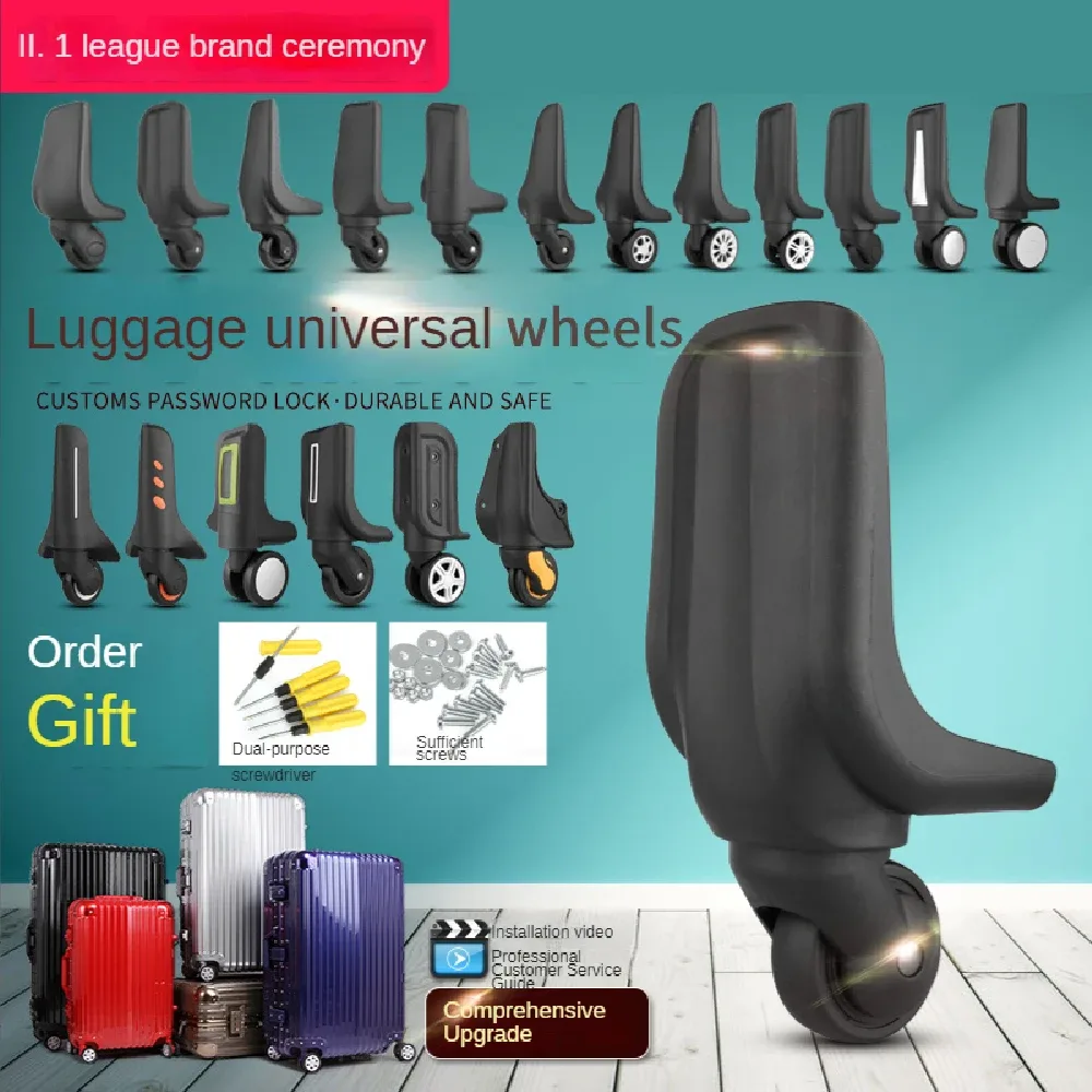 rouleau universel bagage nylon noir froissé structure robuste vis métalliques roulement précision mobilité fluide remplacement accessoire voyage