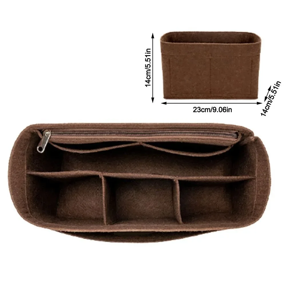 sac d'insertion en feutre grande capacité avec fermeture éclair, organisateur de sac à main multi-poches, sac intérieur doublé pour lv speedy25/30/35/gentlewoman
