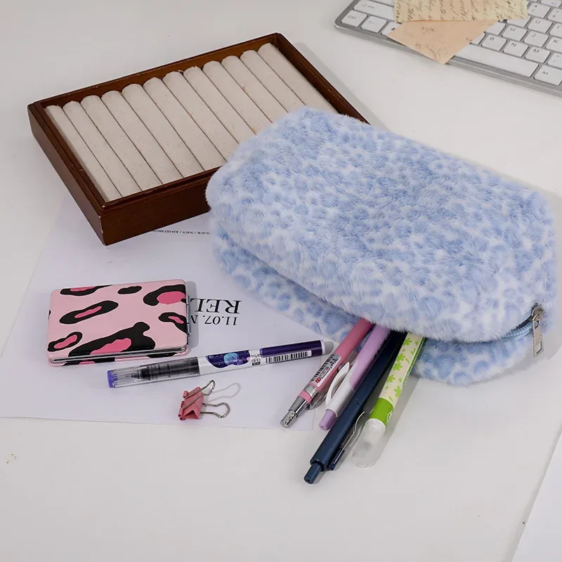 trousse de maquillage durable et douce à grande capacité, motif léopard, organisateur de toilette portable, sac cosmétique de voyage pour filles