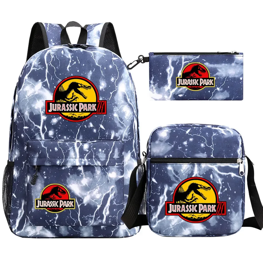 dinosaur jurassic world park 3 pièces garçons filles enfants retour à l'école livre sacs, sac à dos étudiant, sac à bandoulière trousse à crayons