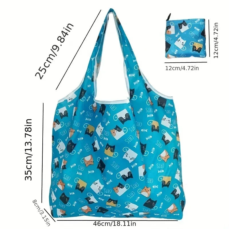 lot de 5 sacs fourre-tout pliables réutilisables pour femmes – sac à bandoulière portable pour les voyages, les supermarchés et le rangement de la cuisine, zsy