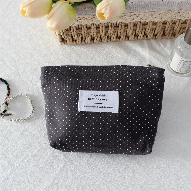 sac de maquillage coréen ins dot love pour rouge à lèvres, pochette pour femme, petits sacs à cosmétiques, sacs intérieurs, sacs de rangement de voyage, trousse de toilette