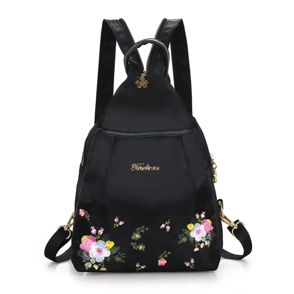 mode broderie sac décontracté imperméable oxford femmes sac à dos femme grande capacité voyage sac à main shopping boutons-pression sac à bandoulière