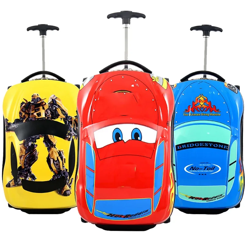 Ensemble de valises à roulettes 3D pour enfants, bagages de voyage pour enfants, valise à roulettes pour garçons