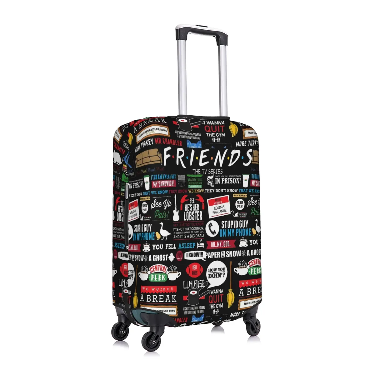 housse de protection pour bagages, motif personnalisé de la série télévisée friends, avec citation amusante, convient aux valises de 18 à 32 pouces