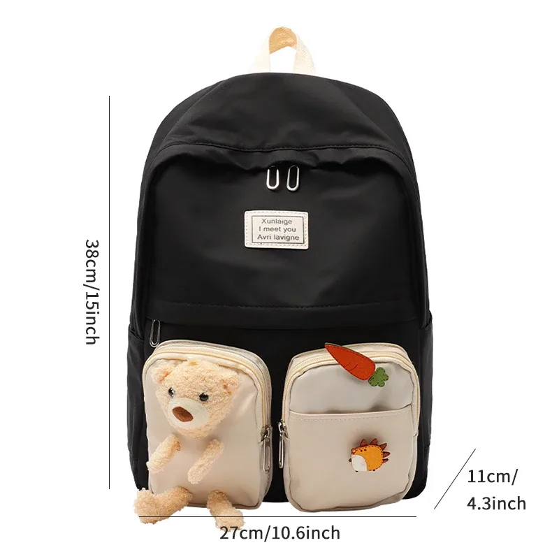 tinyat kawaii bear sac à dos 15.6 pouces grande capacité adolescents pour femmes sac d'école léger sac à dos pour ordinateur portable sangle réglable mignon