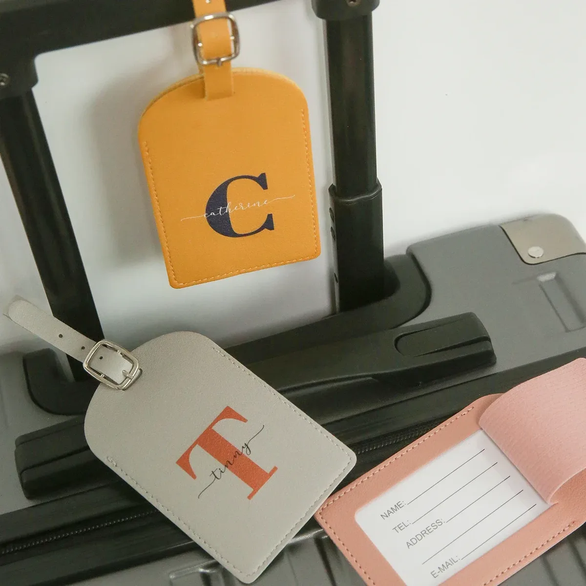 Étiquette de bagage personnalisée avec nom pour valises, étiquettes de bagage colorées personnalisées avec carte nominative confidentielle, accessoires de voyage