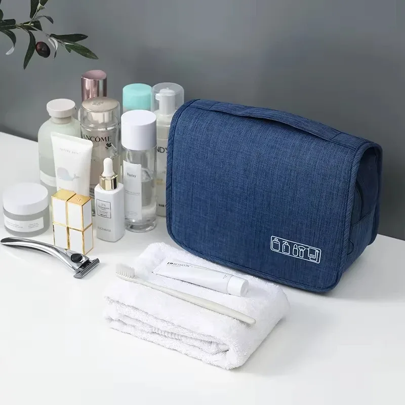 sac de toilette de voyage suspendu en oxford imperméable, organisateur de cosmétiques portable, pochette de rangement pour articles de toilette pour hommes et femmes en voyage.