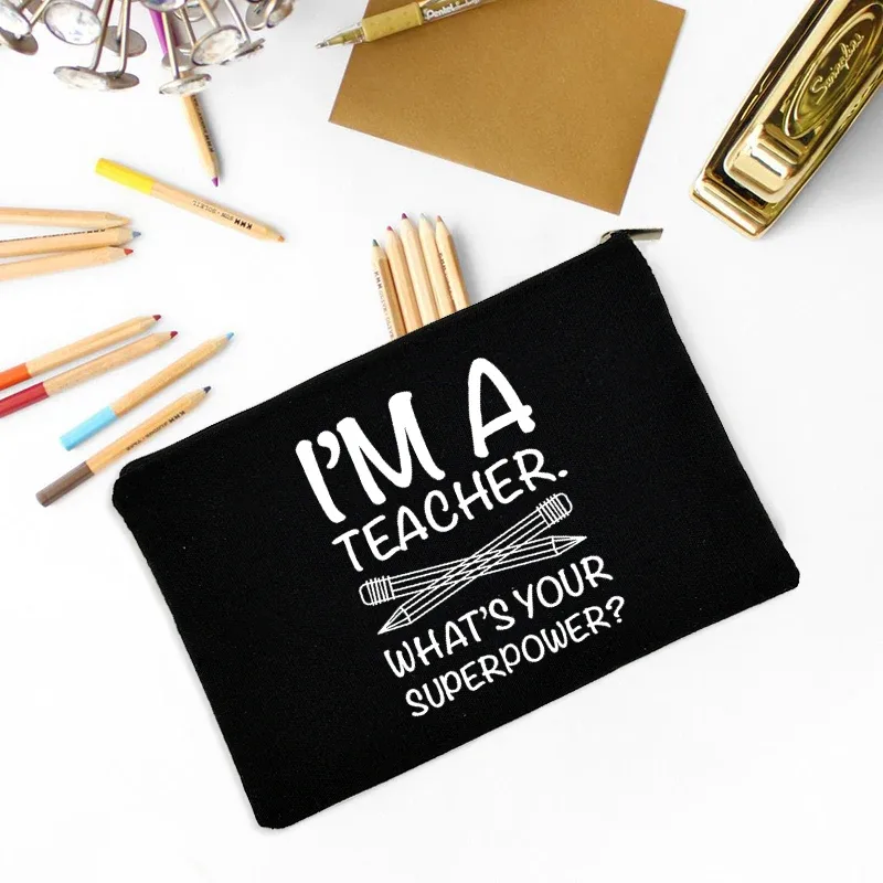 trousse de maquillage fête des enseignants meilleur cadeau trousse de survie pour enseignants trousse de maquillage pochette à crayons préscolaire primaire diplôme d'études secondaires retour à l'école