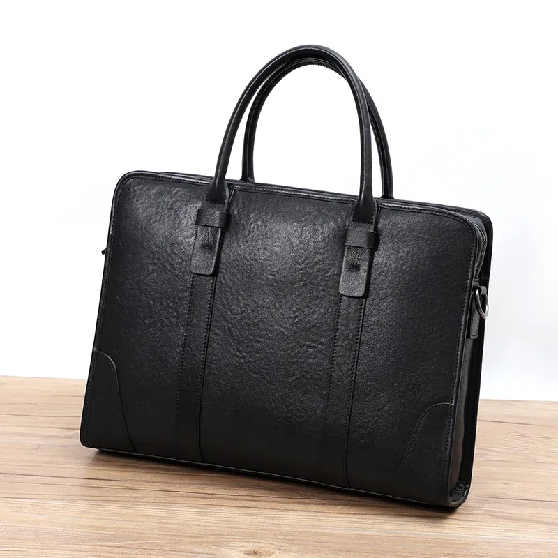 porte documents cuir vache polyester fermeture éclair blanc noir marron gris kaki poche intérieure zippée poche extérieure poignée souple voyage business