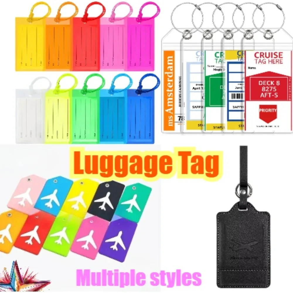 Étiquette de bagage portable durable, étiquette d'adresse pour valise, étiquette de bagage pour l'embarquement, pendentifs anti-perte, accessoire de voyage, styles multiples