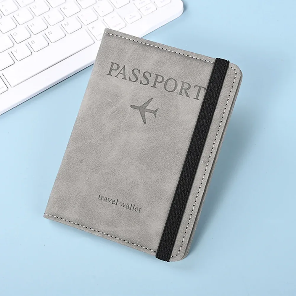 porte-passeport, couverture de passeport avec emplacement pour cartes de crédit, étui portefeuille pour passeport, indispensable pour les voyages, blocage rfid, en cuir, pour voyage a