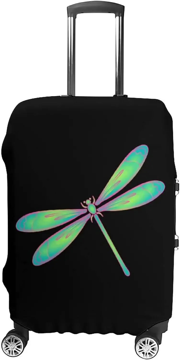 juste de valise florale libellules, d343-verde, housse de protection pour bagages, bagages de voyage, housses de bagages d'aéroport, convient à 18 "-32"