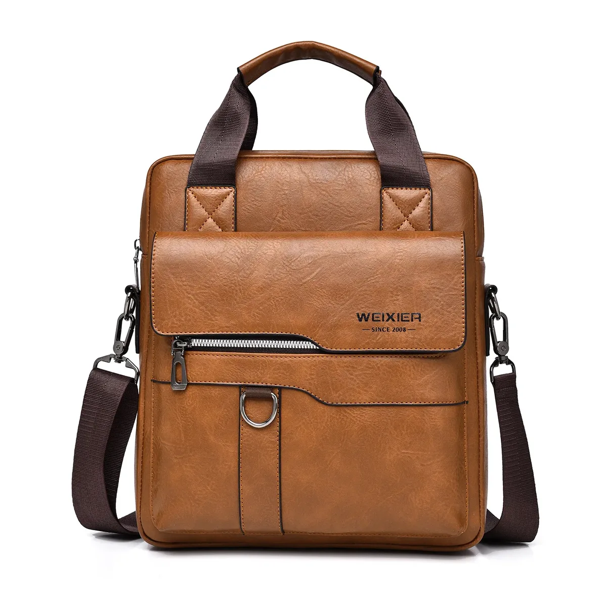 sac à bandoulière imperméable pour homme, en cuir pu, sacoche d'affaires pour ordinateur portable, grande capacité, sac pour ordinateur
