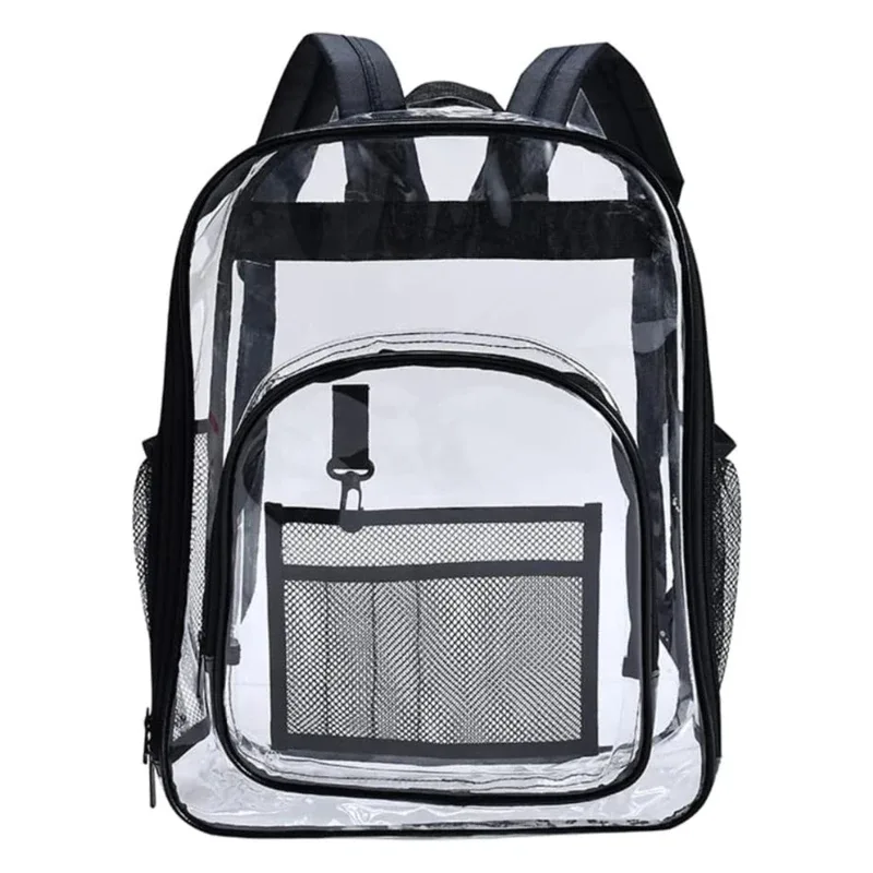 sac à dos transparent imperméable pour femmes et hommes, sac d'école unisexe de grande capacité, portable, décontracté, pour voyage, étudiant