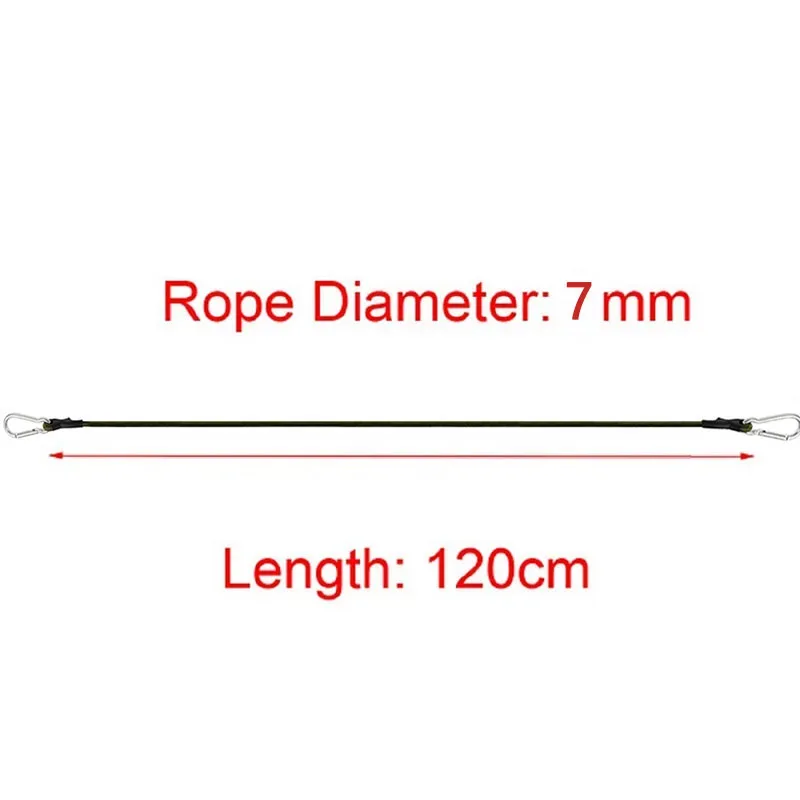 corde élastique robuste et durable pour l'extérieur, 30cm-210cm, sangle de chargement de 7mm d'épaisseur, fixation de sangle de bagage